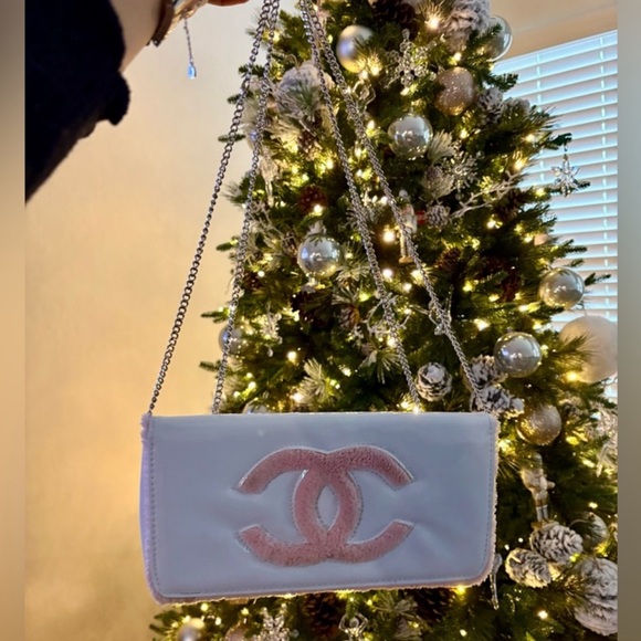 Chanel Precision White Patent Leather with Teddy Bear Barbie Pink Logo - Picture 16 of 16